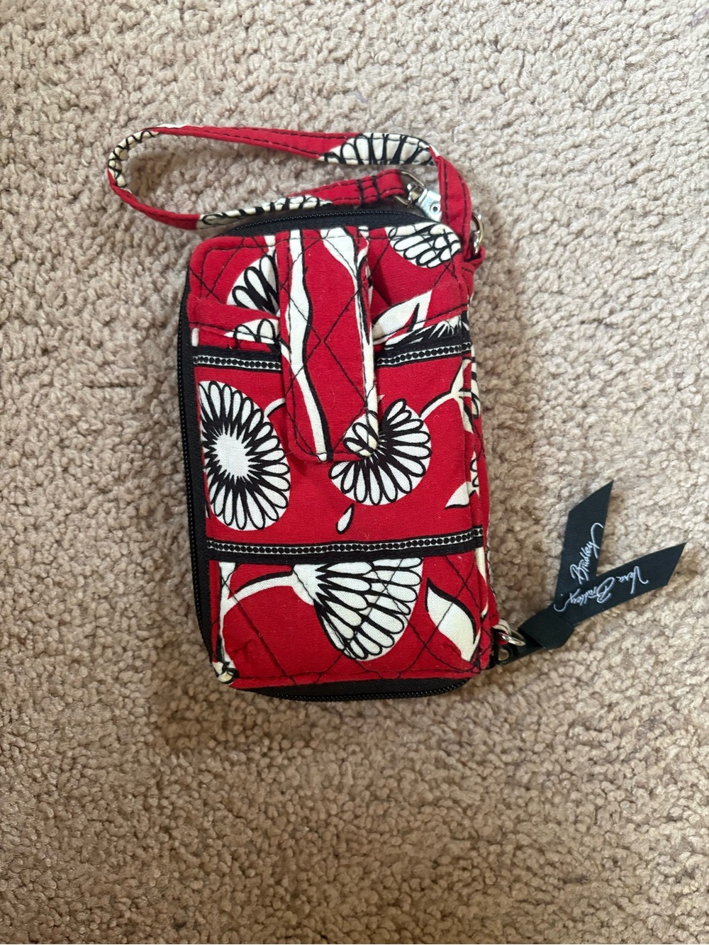 Vera Bradley Red Floral Quilted Wristlet